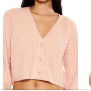 NWT Fuzzy Ribbed Cardigan Sweater -size Small